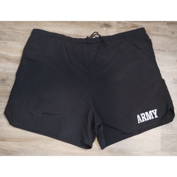Army Shorts Adult Size Fully Lined Black Gym Workout Training Running Mens XL - Picture 1 of 4